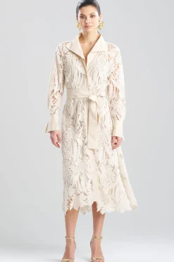 Crochet Lace Cotton Oversized Button Down Shirtdress