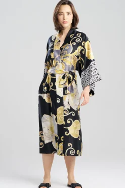 Deco Printed Charmeuse Robe