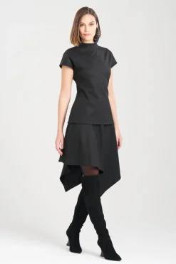 Double Jersey Funnel Neck Top