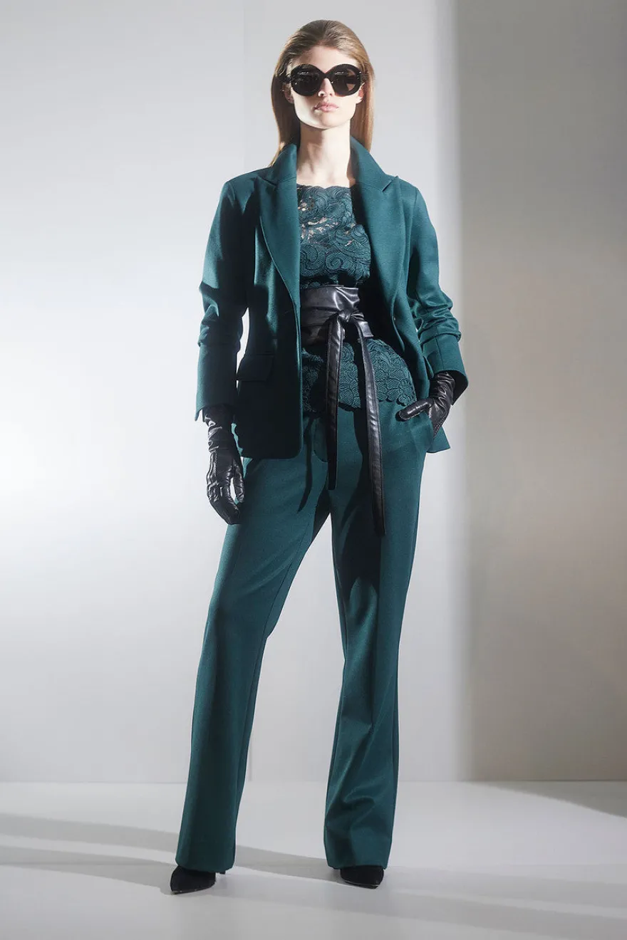 Double Jersey Two Button Lapel Blazer