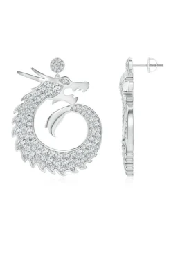 Dragon Lab-Grown Diamond Silver Drop Earrings