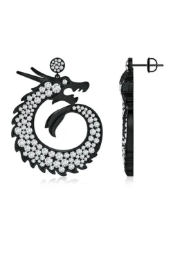 Dragon Lab-Grown Diamond Silver Drop Earrings