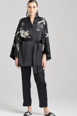 Dragon Luxe Charmeuse Embroidered Unisex Kimono