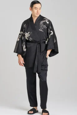 Dragon Luxe Charmeuse Embroidered Unisex Kimono