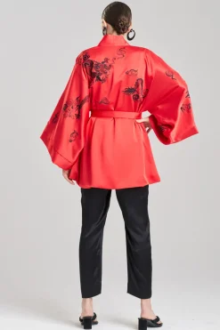 Dragon Luxe Charmeuse Embroidered Unisex Kimono