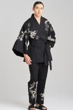 Dragon Techno Poplin Embroidered Unisex Kimono