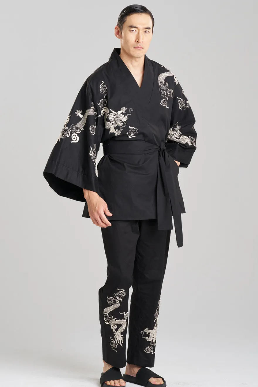 Dragon Techno Poplin Embroidered Unisex Kimono