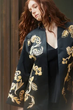 Duchess Satin Embroidered Coat
