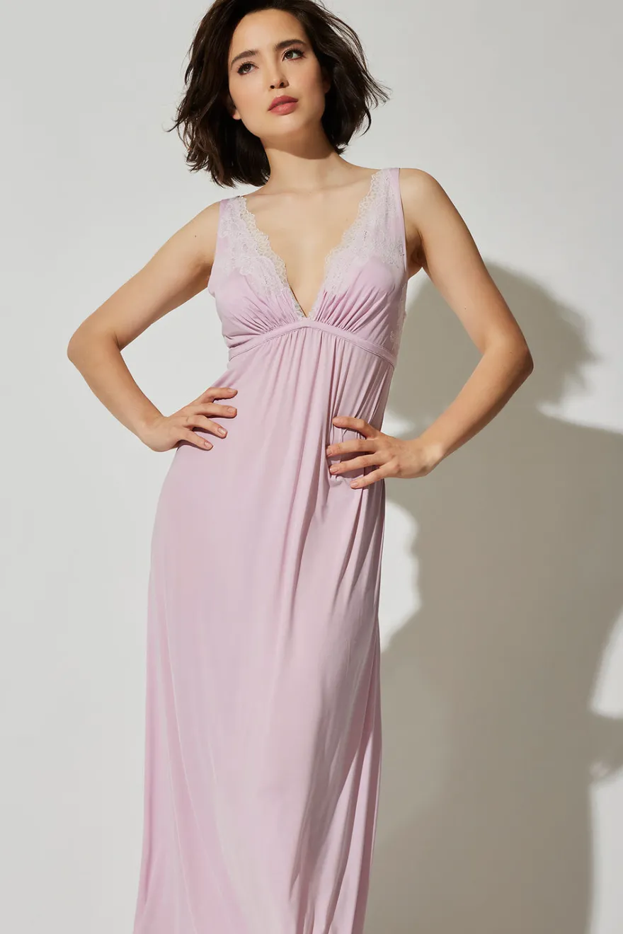 Enchant Lace Applique V-Neck Slip Dress