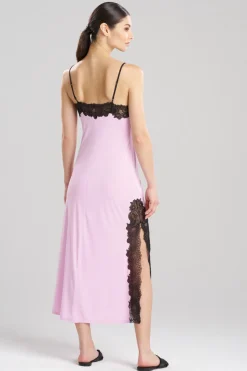Enchant Lace Slit Slip Dress