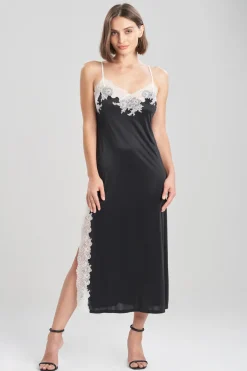 Enchant Lace Slit Slip Dress