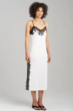 Enchant Lace Slit Slip Dress