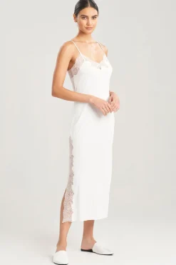 Enchant Lace Slit Slip Dress
