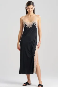 Enchant Lace Slit Slip Dress