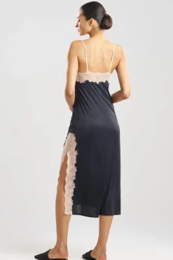 Enchant Lace Slit Slip Dress