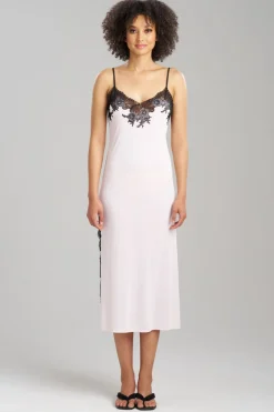 Enchant Lace Slit Slip Dress