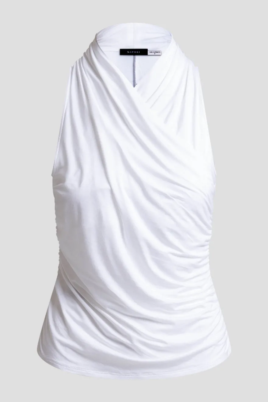 Feather Lightweight Knit Twist Neck Top