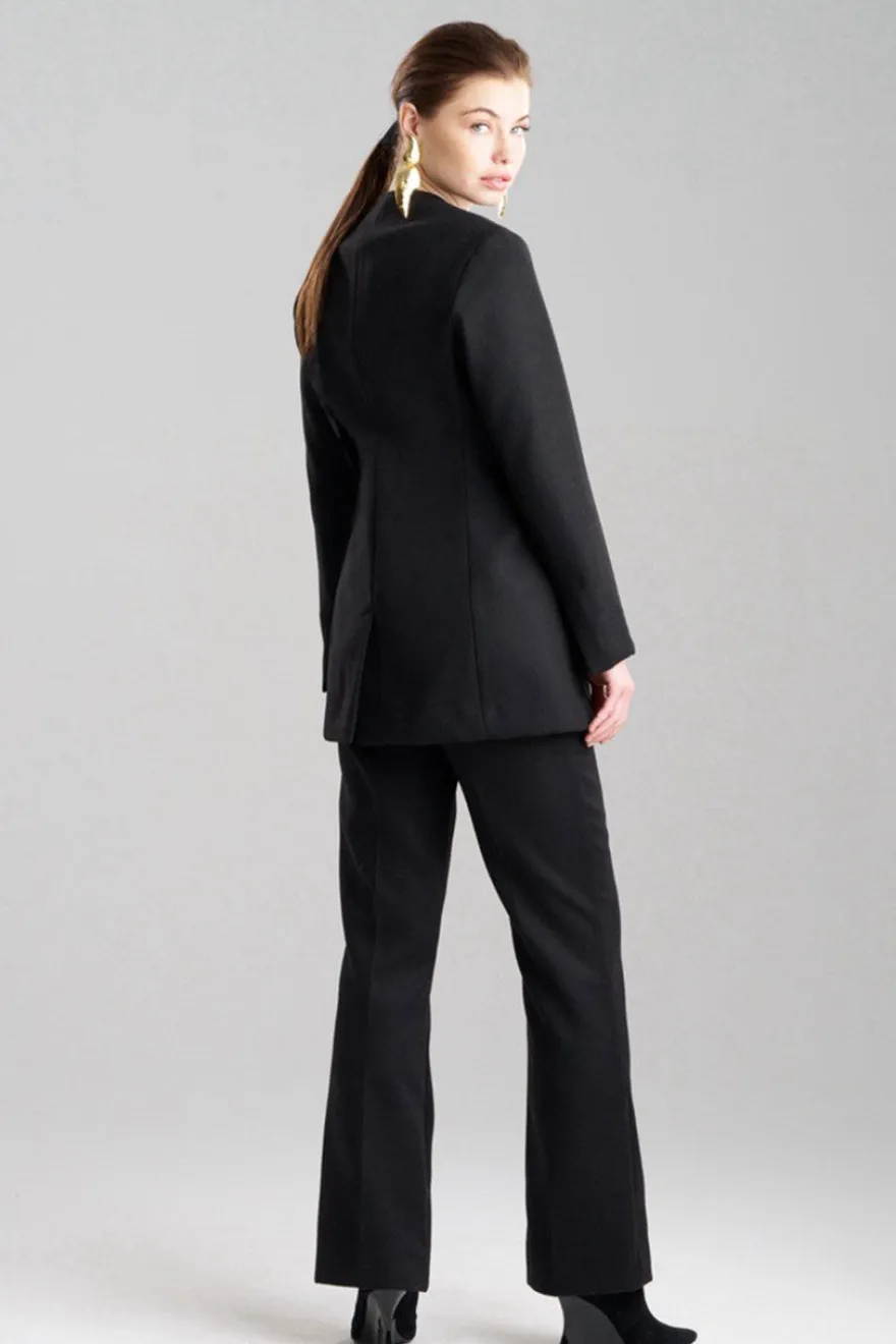 Felt Embroidered Collarless Jacket