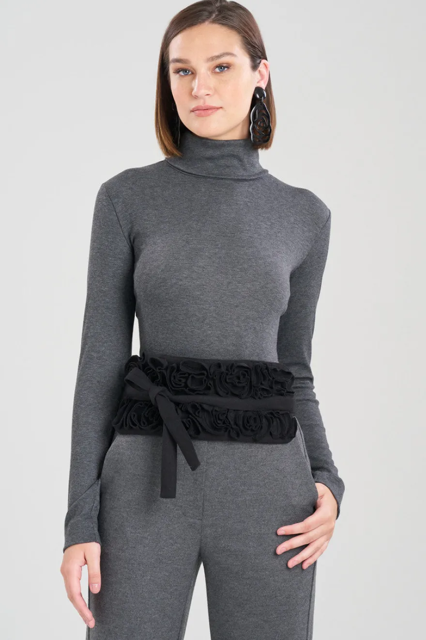 Felt Embroidered Floral Obi Belt