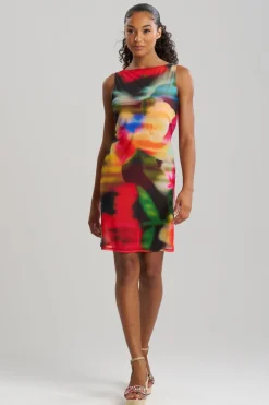 Floral Mirage Printed Mesh Mini Dress