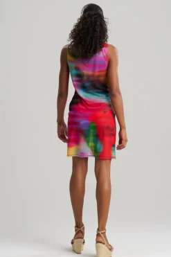 Floral Mirage Printed Mesh Mini Dress
