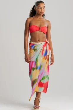 Floral Mirage Printed Mesh Pareo