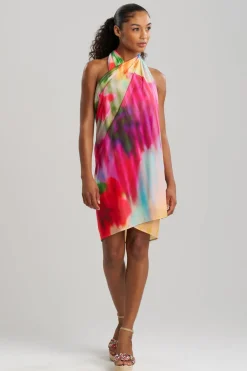 Floral Mirage Printed Mesh Pareo