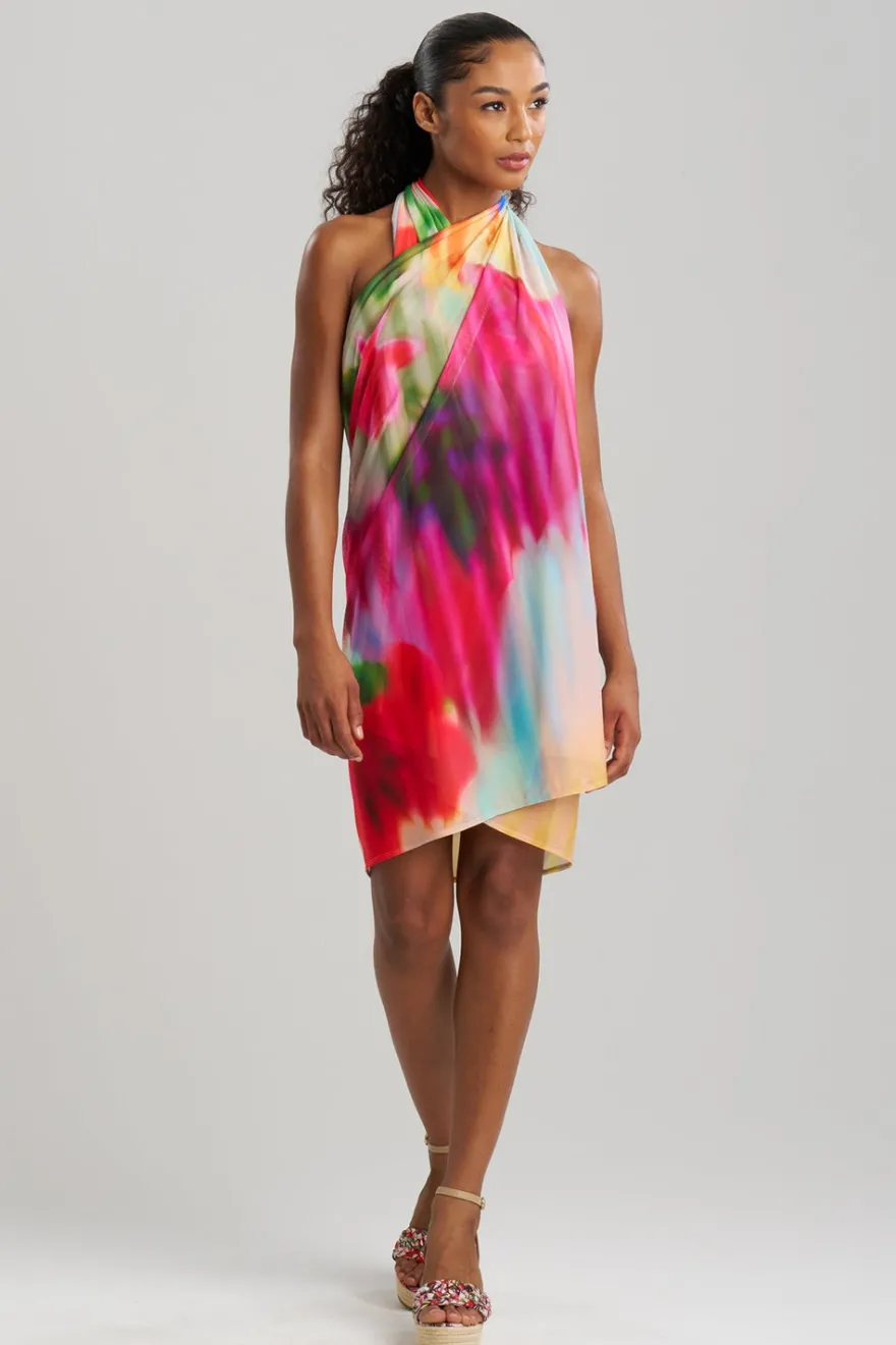 Floral Mirage Printed Mesh Pareo