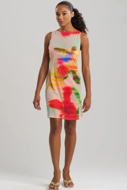 Floral Mirage Printed Mesh Mini Dress