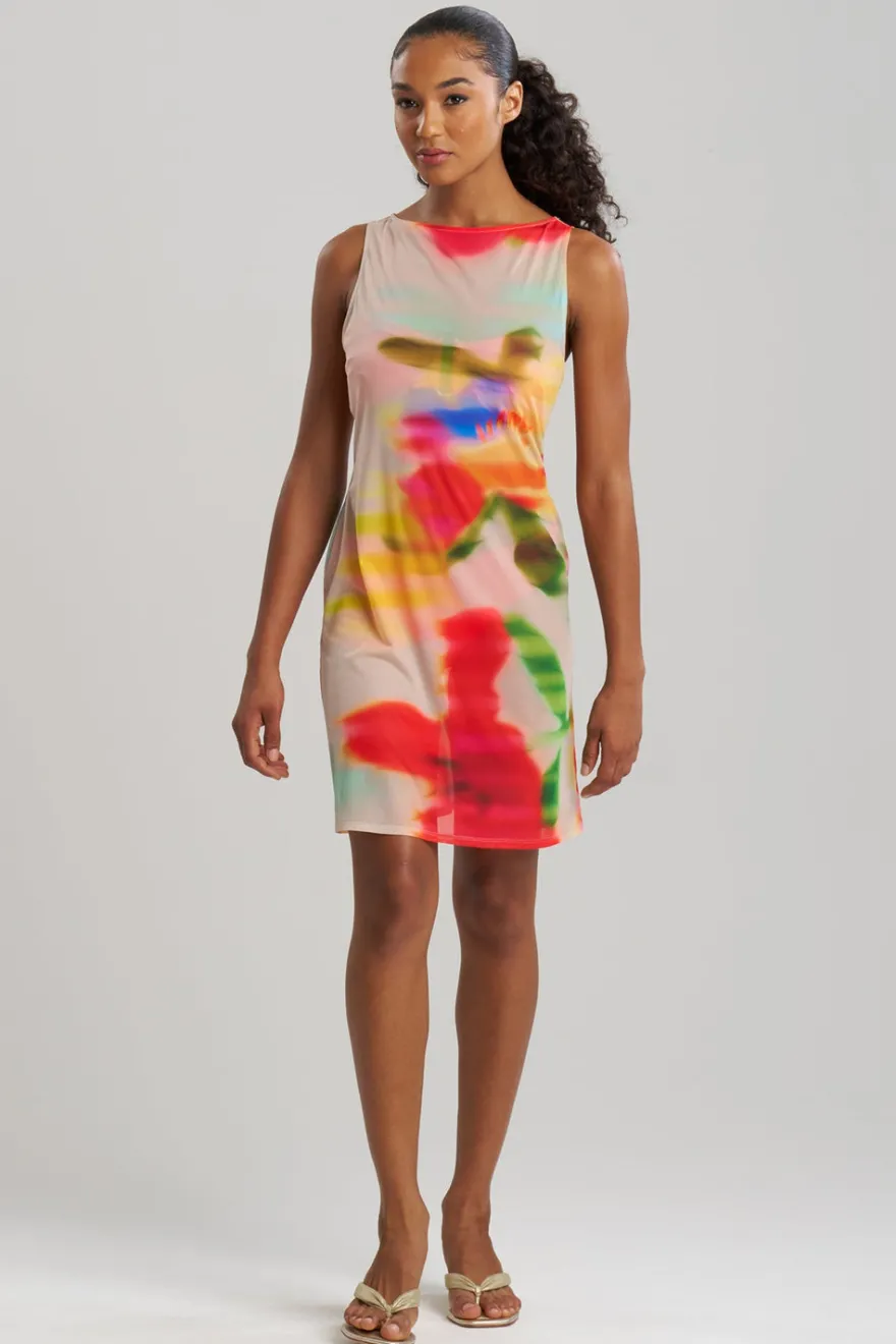 Floral Mirage Printed Mesh Mini Dress