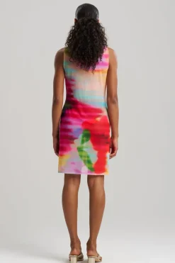 Floral Mirage Printed Mesh Mini Dress