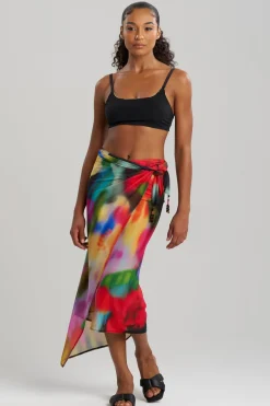 Floral Mirage Printed Mesh Pareo