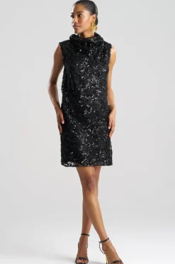 Floral Sequin Lace Shift Dress