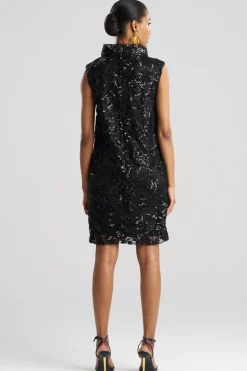 Floral Sequin Lace Shift Dress