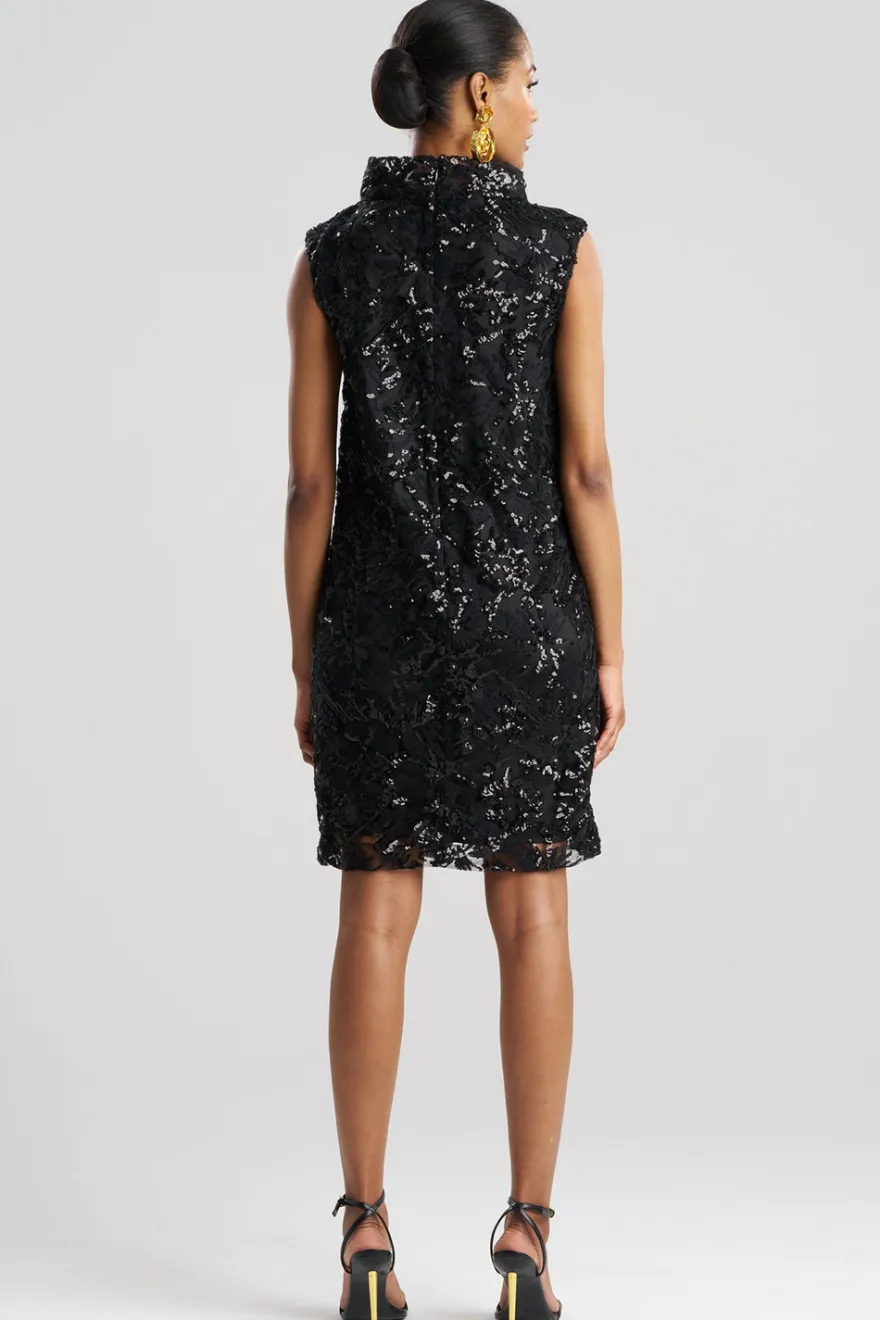 Floral Sequin Lace Shift Dress