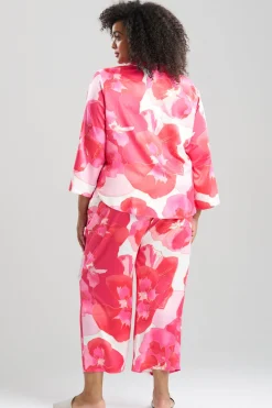 Floria Printed Satin Mandarin PJ Set
