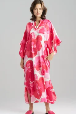 Floria Printed Satin Mandarin Caftan