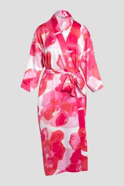 Floria Printed Satin Robe