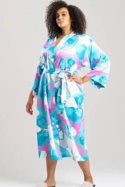 Floria Printed Satin Robe