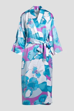 Floria Printed Satin Robe