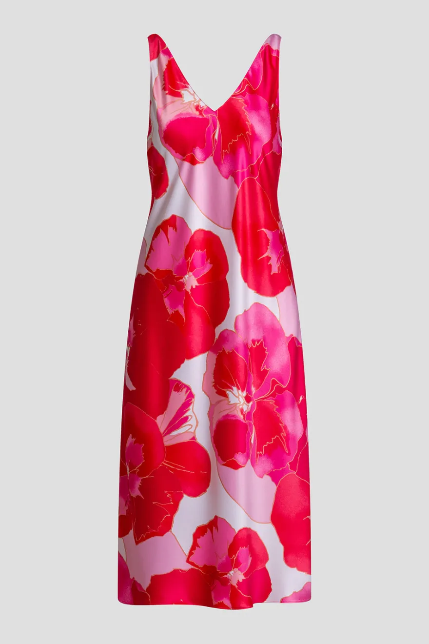 Floria Printed Satin Slip Dress