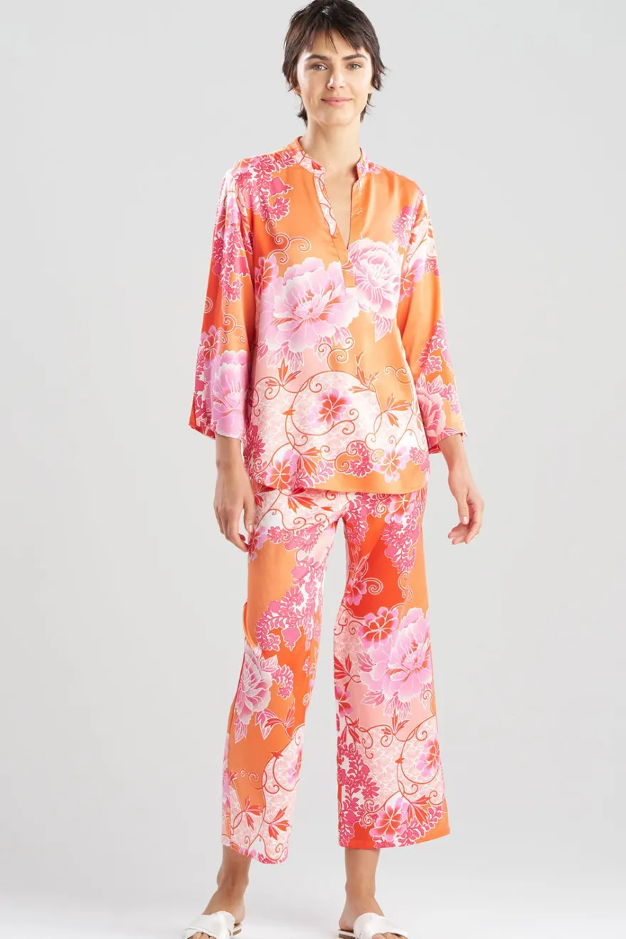 Flourish Printed Satin Mandarin PJ