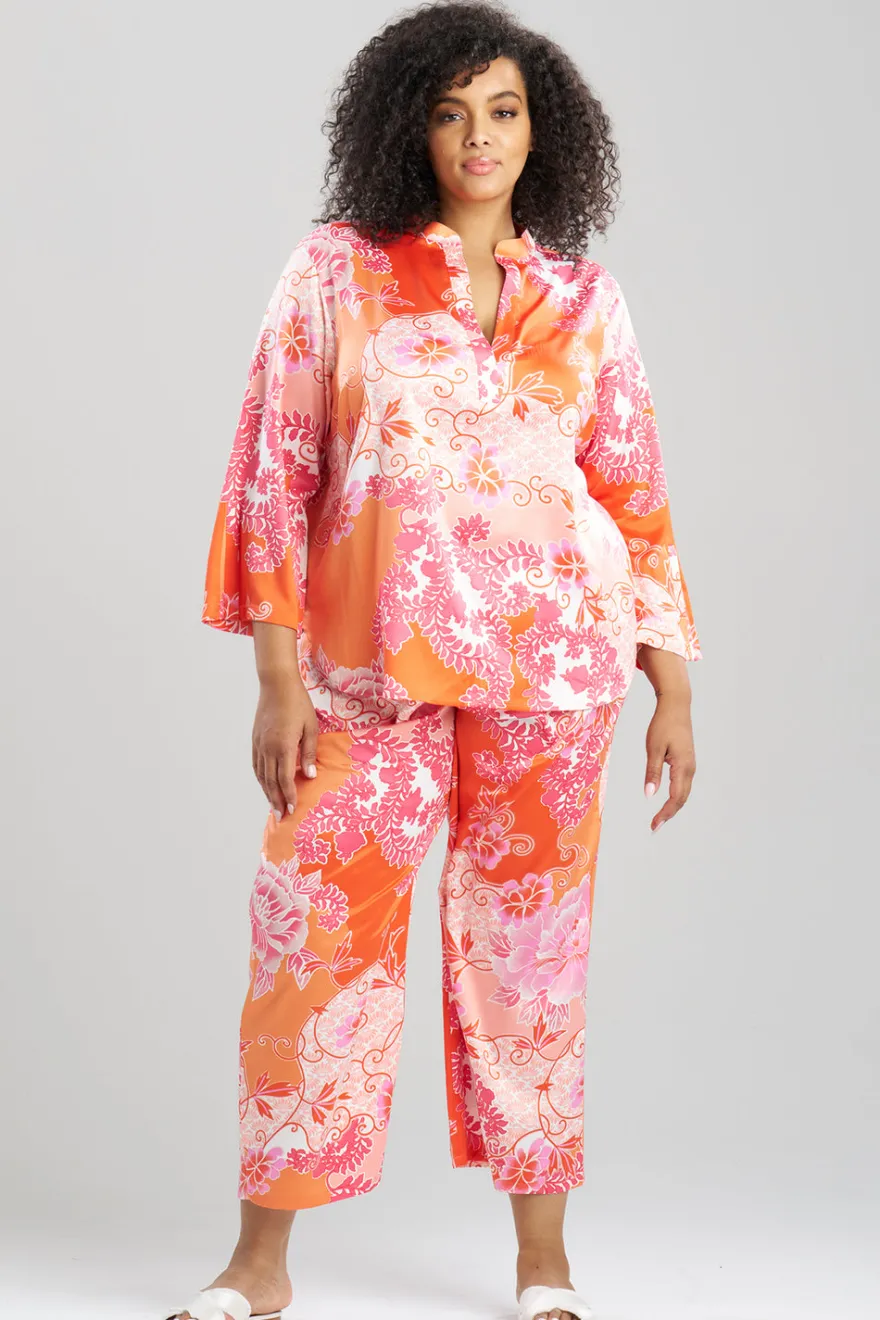 Flourish Printed Satin Mandarin PJ