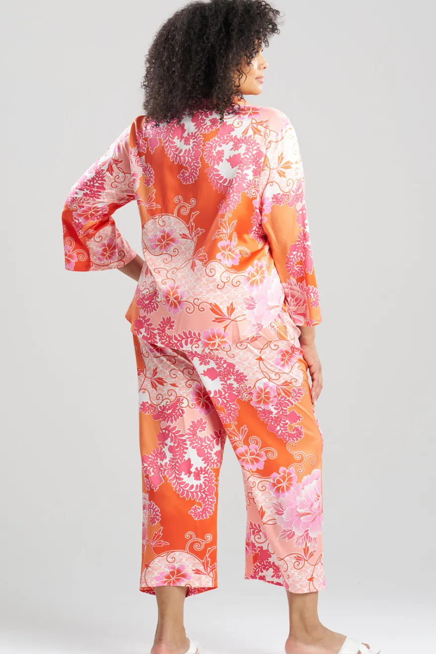Flourish Printed Satin Mandarin PJ