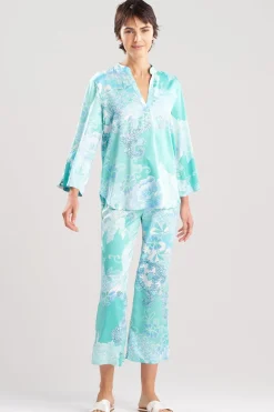 Flourish Printed Satin Mandarin PJ