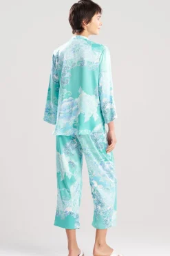 Flourish Printed Satin Mandarin PJ