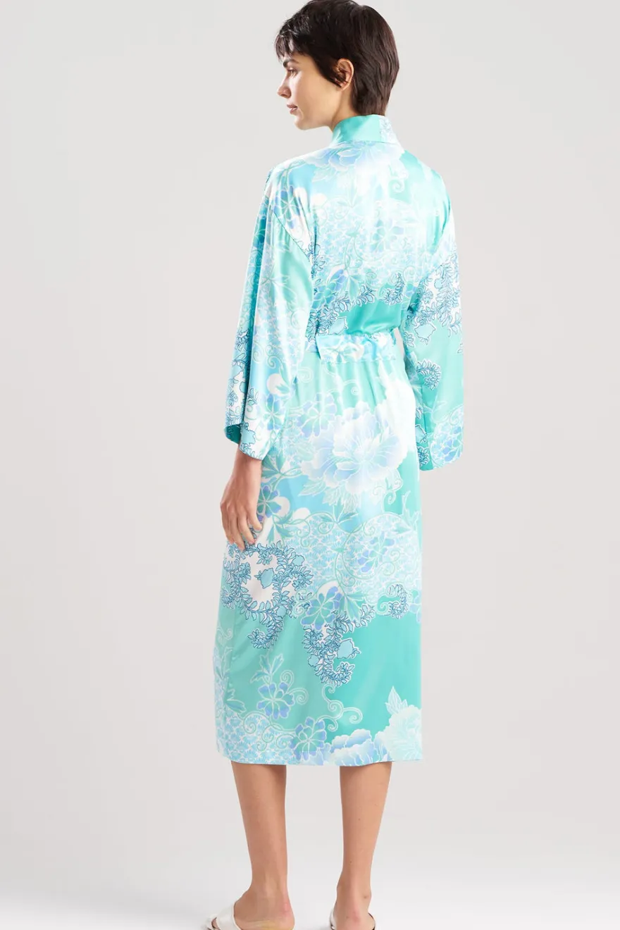 Flourish Printed Satin Robe