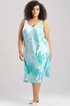 Flourish Printed Satin Slip Dress