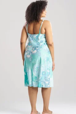 Flourish Printed Satin Slip Dress