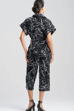 Flower Stencil Embroidered Jumpsuit